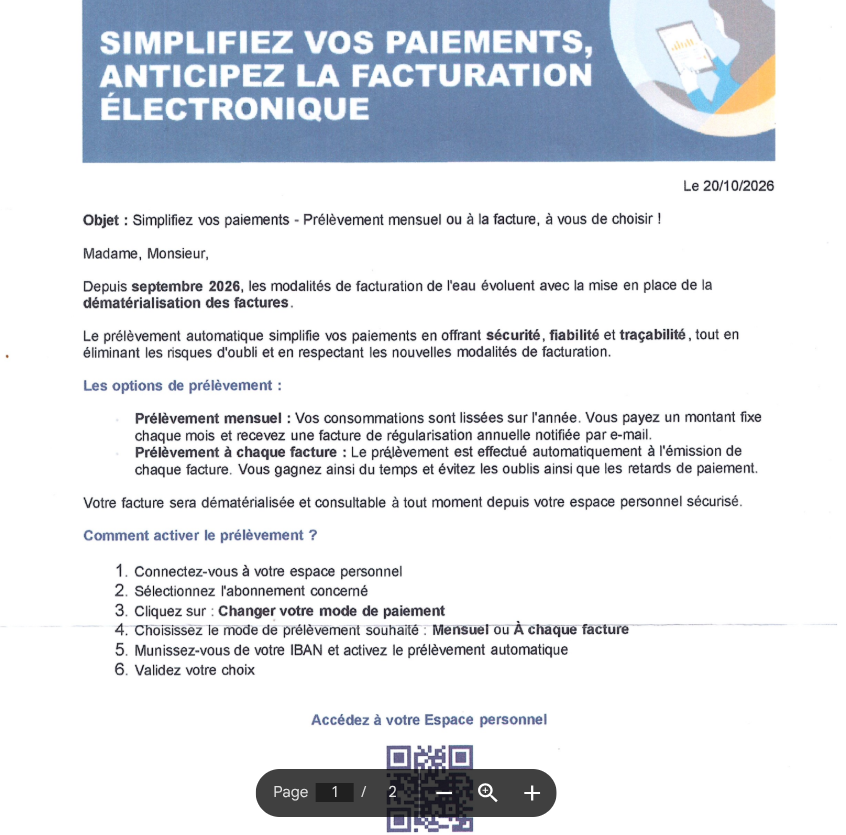 Courrier Véolia