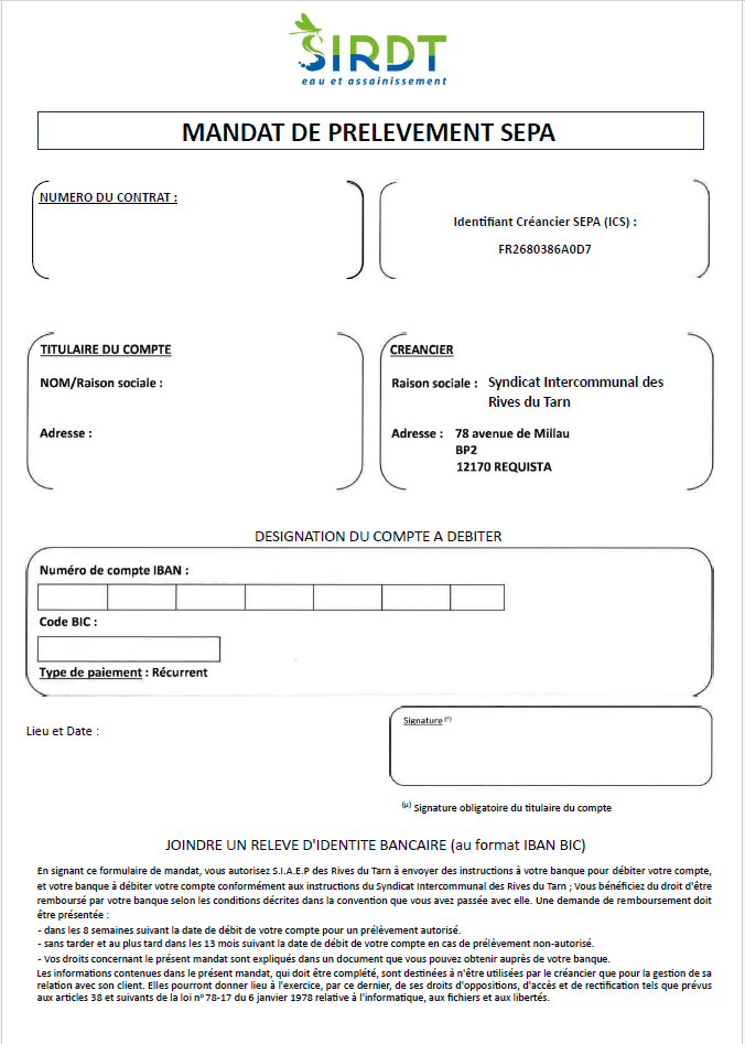 MANDAT SEPA